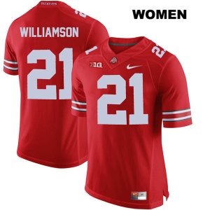 Women's NCAA Ohio State Buckeyes Marcus Williamson #21 College Stitched Authentic Nike Red Football Jersey MP20H60DL